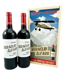 Wino czerwone 2 Heraclio Alfaro  en caja de madera