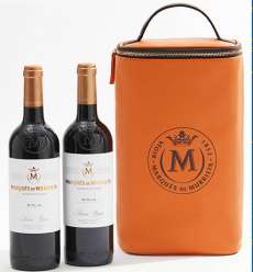 Wino czerwone 2 Marqués de Murrieta  en bolsa de cuero