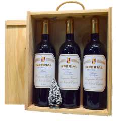 Wino czerwone 3 Imperial  en caja de madera